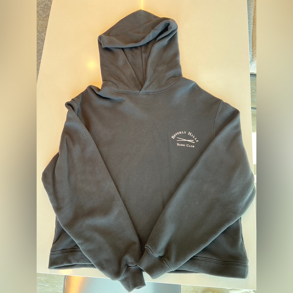 Stampd Beverly Hills Sushi Club Cropped Black Hoodie Used Worn Once No Tags